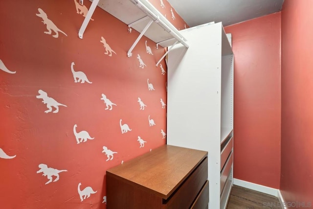 interior space featuring dark wood-type flooring