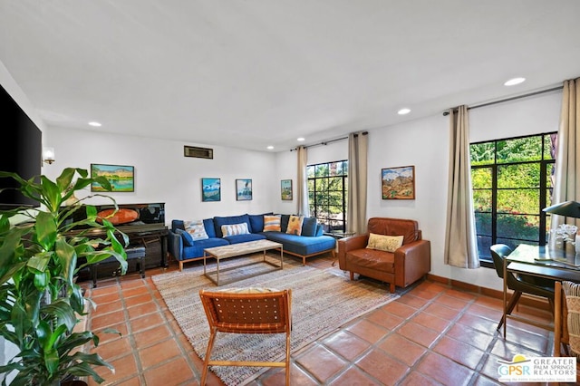 interior space featuring tile patterned flooring