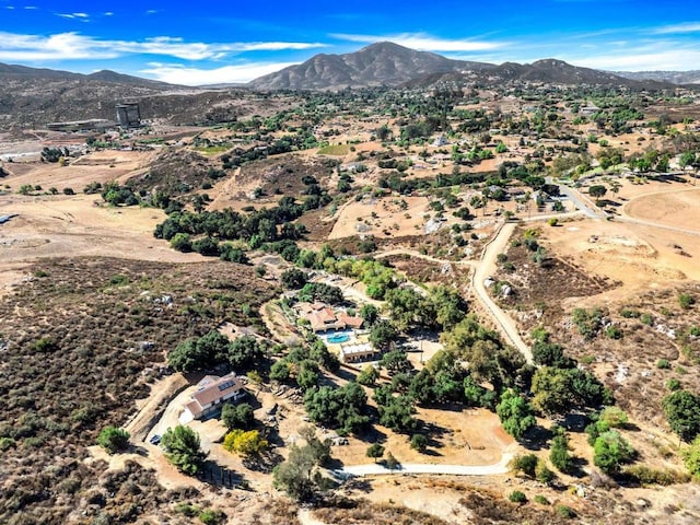 aerial view with a mountain view