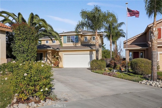 view of front property with a garage