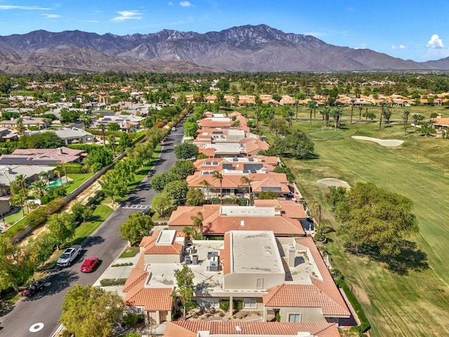 bird's eye view with a mountain view