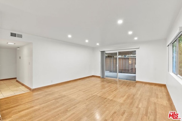 empty room featuring light wood-type flooring