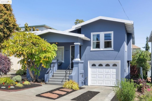 view of front of property featuring a garage