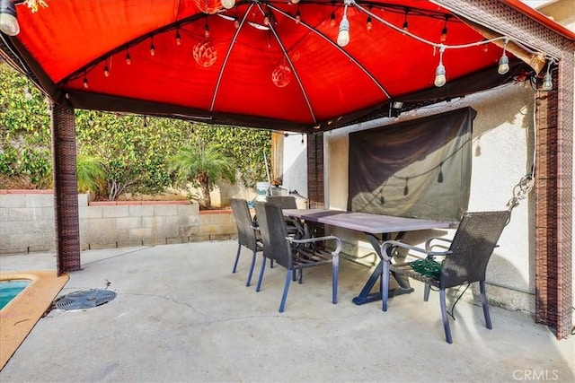 view of patio / terrace featuring a gazebo