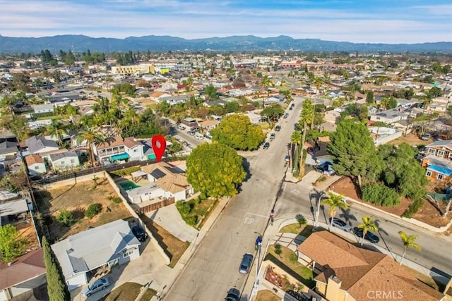 bird's eye view featuring a mountain view