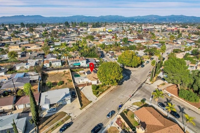 aerial view featuring a mountain view