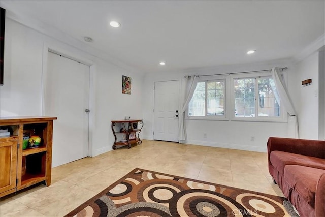 view of tiled living room