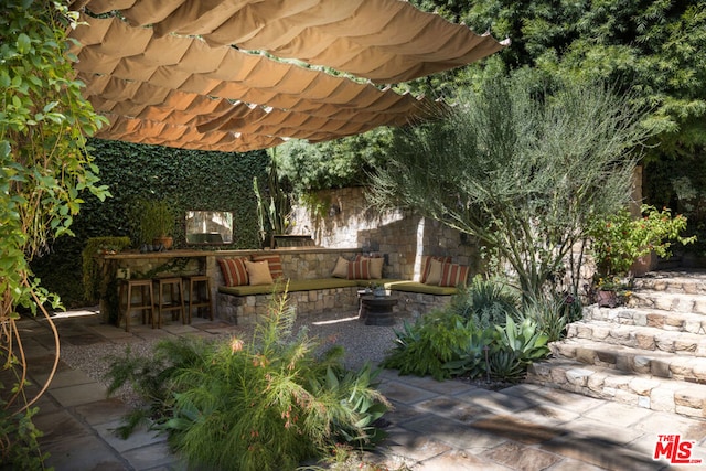 view of patio with an outdoor living space