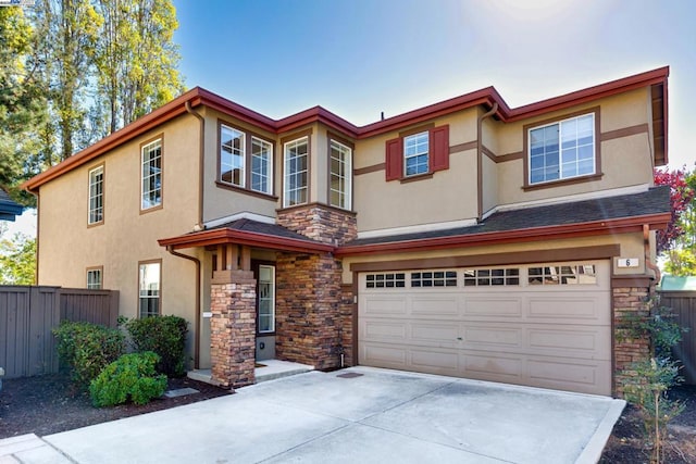 view of front of house featuring a garage