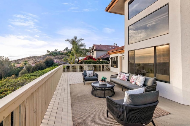 deck with an outdoor living space