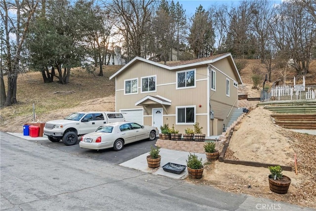 view of front property with a garage