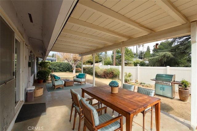 view of patio featuring grilling area