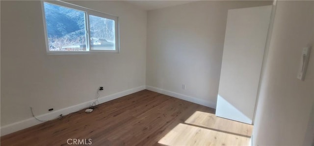 spare room featuring wood-type flooring