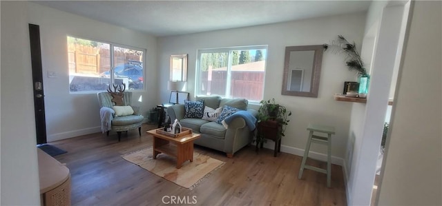 sitting room featuring hardwood / wood-style flooring