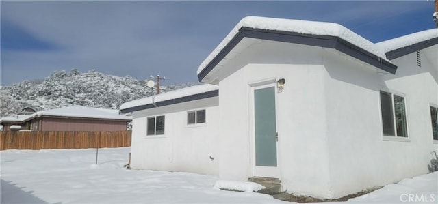 view of snowy exterior