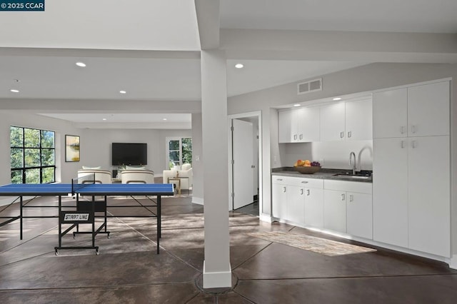 playroom with sink and a healthy amount of sunlight