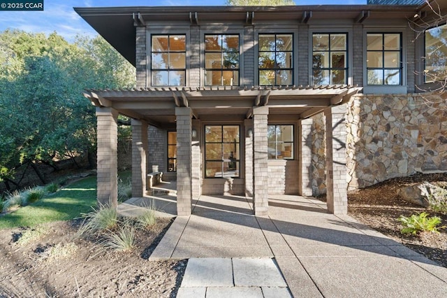 exterior space featuring covered porch