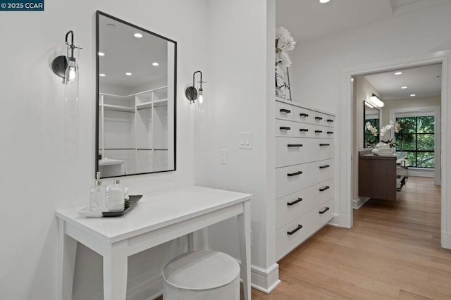 bathroom featuring wood-type flooring