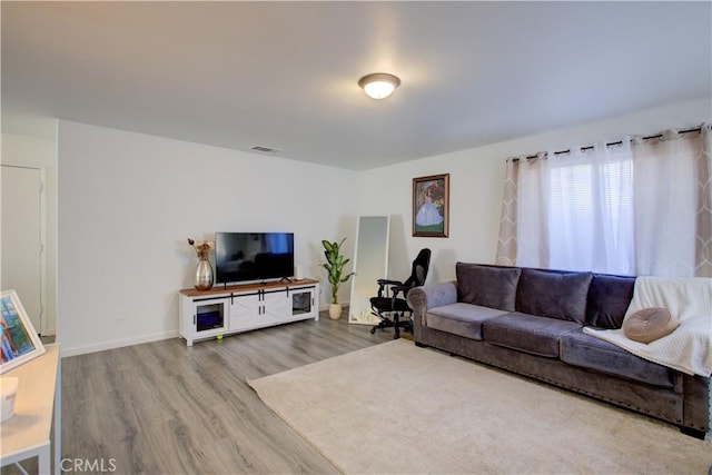 living room featuring hardwood / wood-style floors