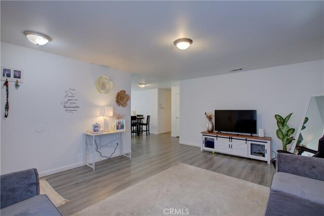 living room featuring light hardwood / wood-style flooring