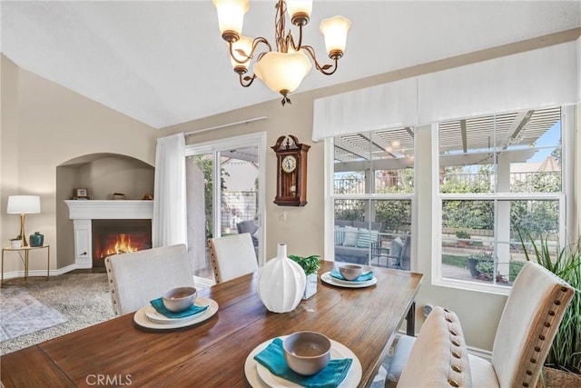 dining room featuring a chandelier