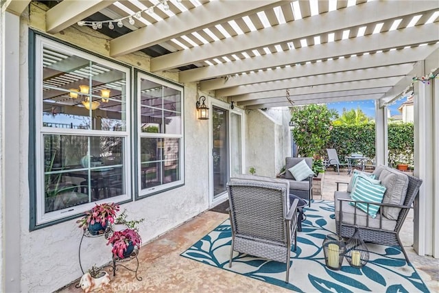 view of patio with a pergola