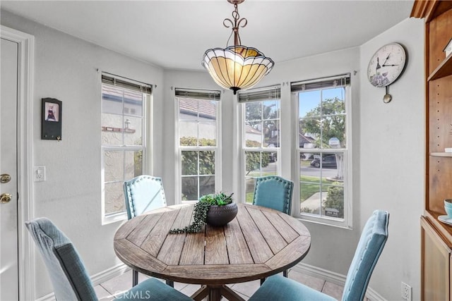 view of tiled dining room