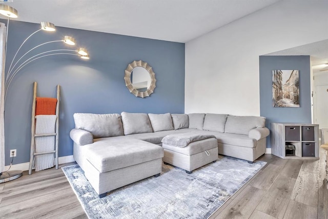 living room with wood-type flooring