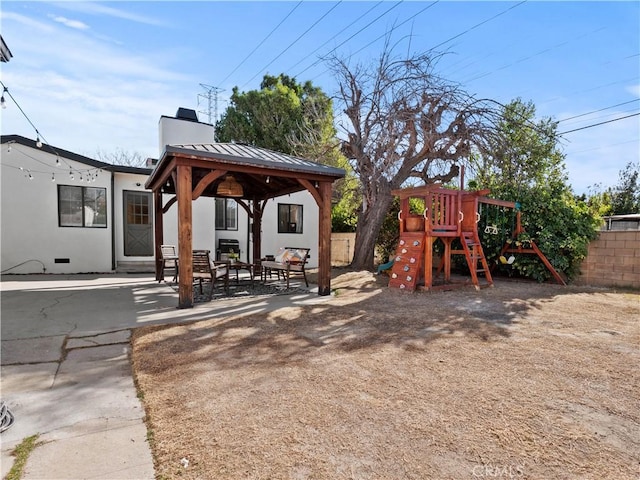 exterior space featuring a playground