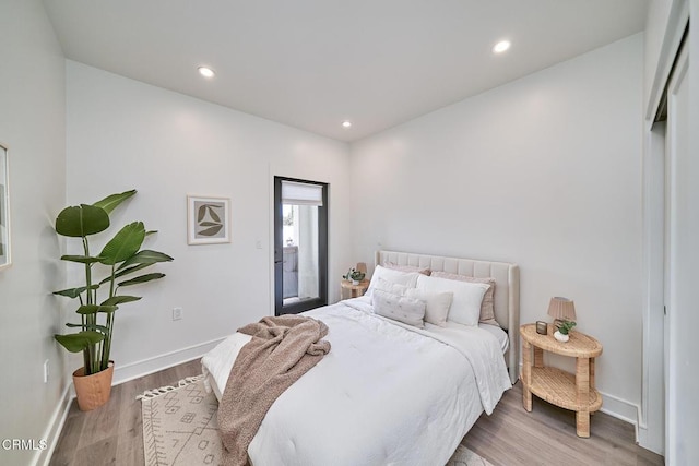 bedroom with wood-type flooring