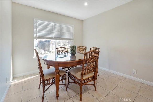 view of tiled dining area