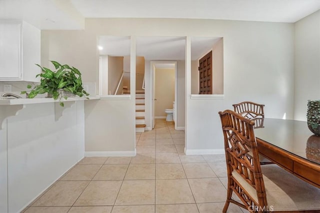 view of tiled dining area