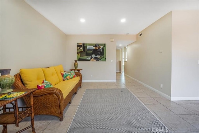 interior space with light tile patterned floors