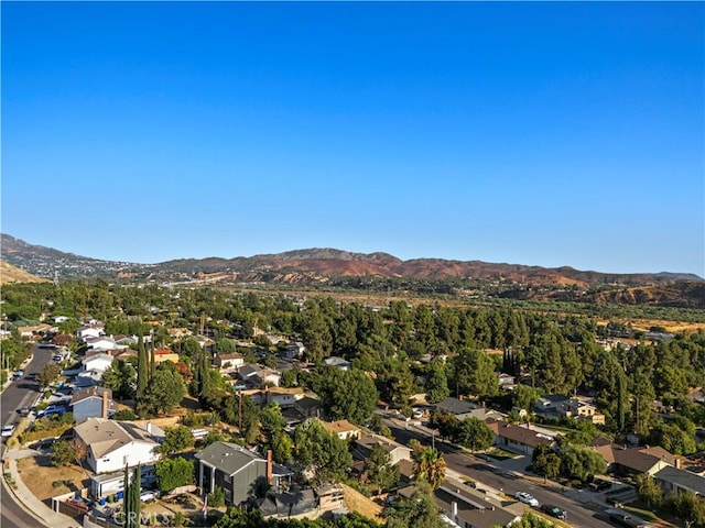 drone / aerial view with a mountain view