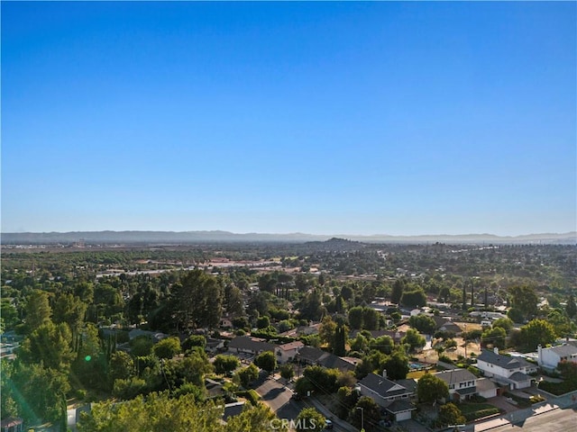 aerial view with a mountain view