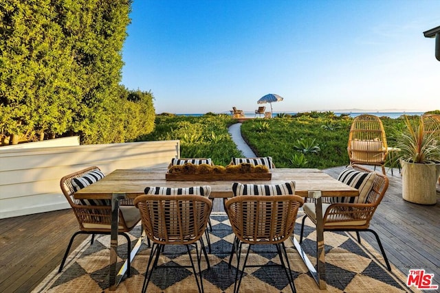 view of patio featuring a wooden deck