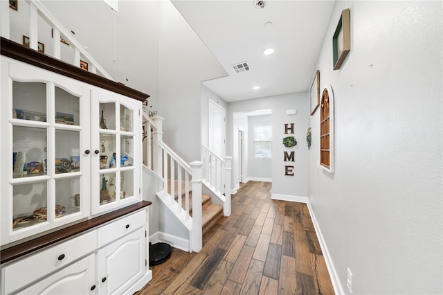 foyer featuring dark hardwood / wood-style flooring