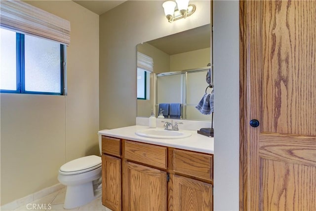 6279 Twinberry Cir Unit 7, Avila Beach, CA 93424 - bathroom with vanity, tile patterned floors, and an enclosed shower