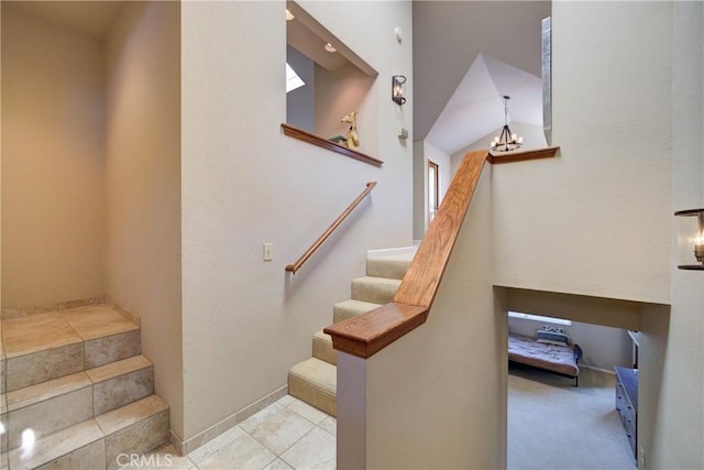 6279 Twinberry Cir Unit 7, Avila Beach, CA 93424 - stairway with baseboards and a chandelier