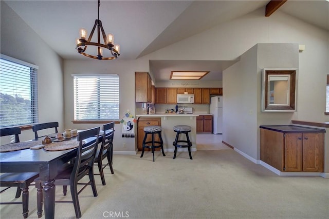 6279 Twinberry Cir Unit 7, Avila Beach, CA 93424 - dining area with a chandelier and light colored carpet