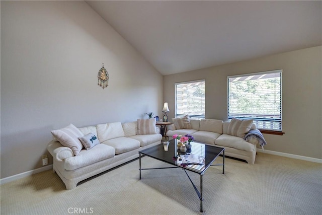 6279 Twinberry Cir Unit 7, Avila Beach, CA 93424 - living room featuring carpet floors and lofted ceiling