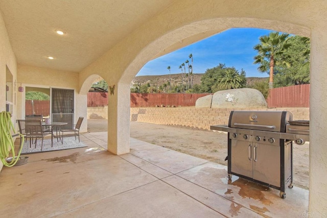 view of patio / terrace with a grill