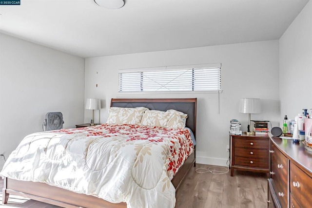 bedroom featuring light hardwood / wood-style flooring