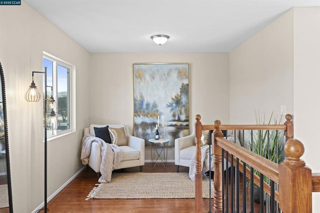 sitting room featuring wood-type flooring