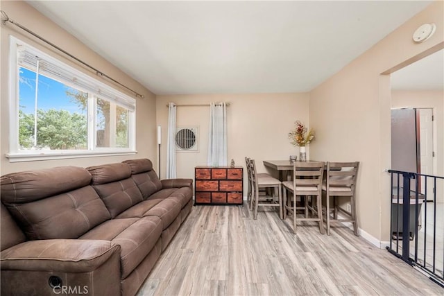 living room featuring light hardwood / wood-style flooring