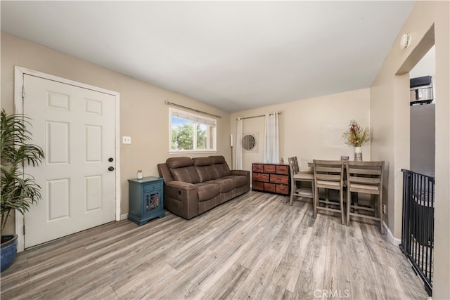 living room featuring light hardwood / wood-style flooring