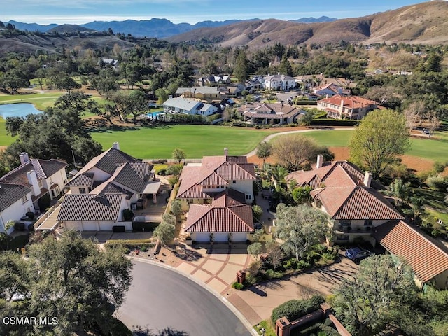 aerial view with a mountain view