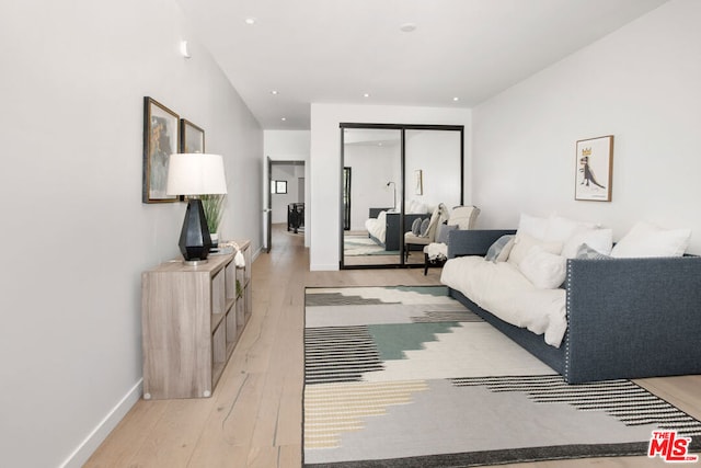 living room featuring light hardwood / wood-style floors