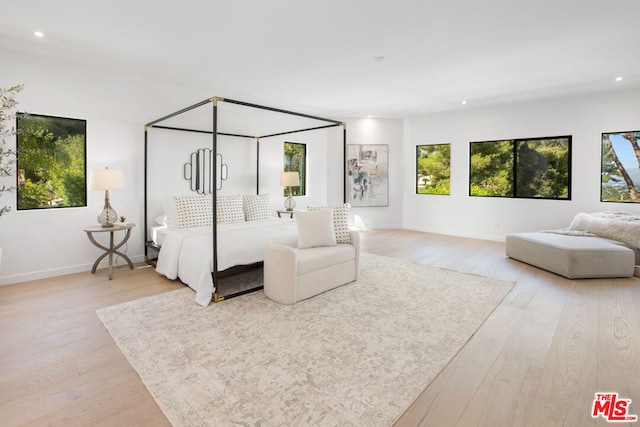 bedroom featuring light wood-type flooring