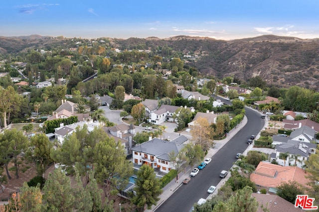 bird's eye view featuring a mountain view